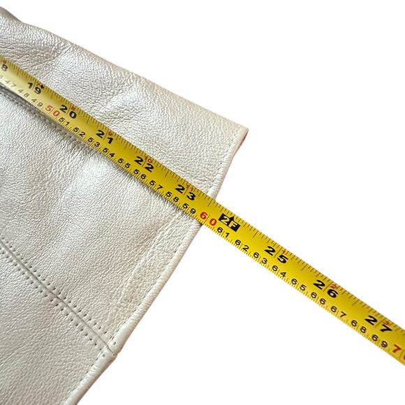 Vintage Womans WILSONS LEATHER White and Pink Feminine Leather Jacket Size Med - Picture 4 of 6